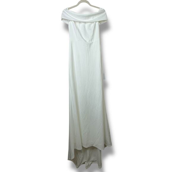 Lulus Bridal NWT Exceptional Romance White Off-the-Shoulder Mermaid Maxi Dress - Picture 3 of 10